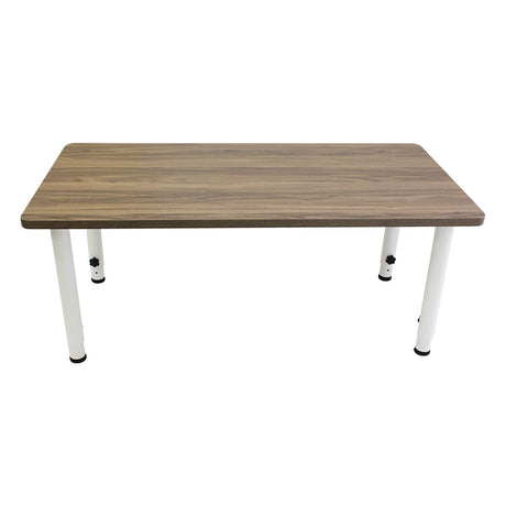 Adjustable Rectangle Table - Oak Veneer & White