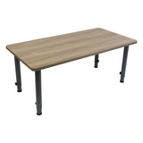 Adjustable Rectangle Table - Oak Veneer & Charcoal