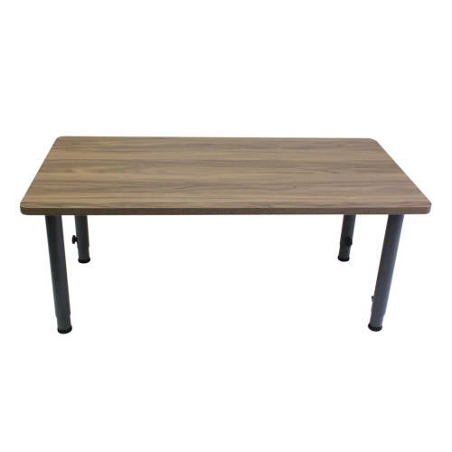 Adj Rec Table Oak Veneer Charcoal Leg -120x60cm - Educating Kids
