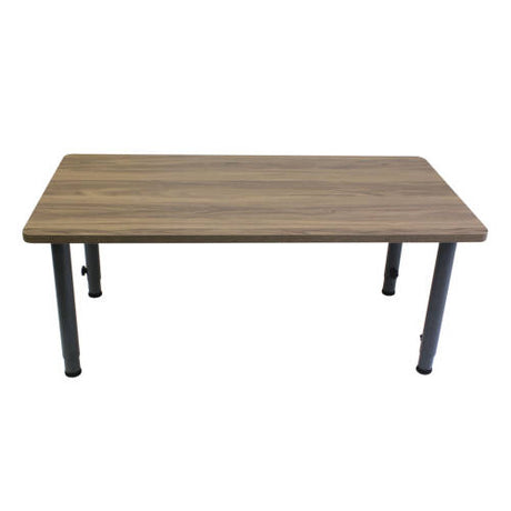 Adj Rec Table Oak Veneer Charcoal Leg -120x60cm - Educating Kids