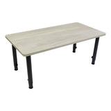 Adjustable Rectangle Table - Whitewash Veneer & Charcoal