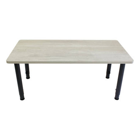 Adj RecTable WWash Veneer Charcoal Leg - 120x60cm - Educating Kids
