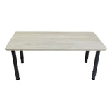 Adjustable Rectangle Table - Whitewash Veneer & Charcoal