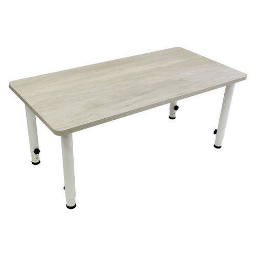 Adj Rec Table WWash Veneer White Leg - 120x60cm - Educating Kids
