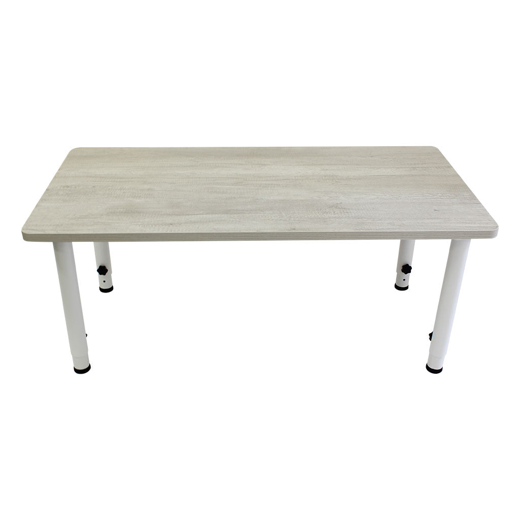 Adjustable Rectangle Table - Whitewash Veneer & White