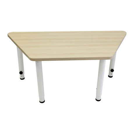 Adjustable Trapezoid Table - Beech Veneer & White
