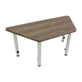 Adjustable Trapezoid Table - Oak Veneer & White