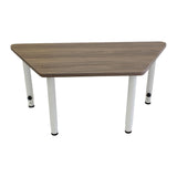 Adjustable Trapezoid Table - Oak Veneer & White