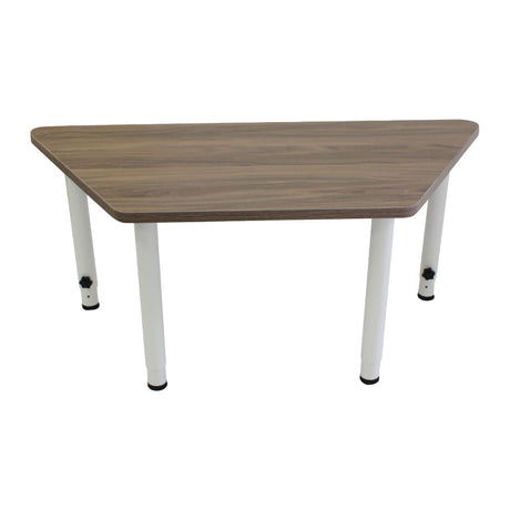 Adjustable Trapezoid Table - Oak Veneer & White
