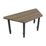 Adjustable Trapezoid Table - Oak Veneer & Charcoal