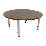 Adj Round Table Oak Veneer & White Leg - 110cm Diameter - Educating Kids
