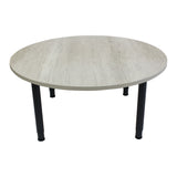 Adjustable Round Table - Whitewash Veneer & Charcoal