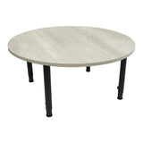 Adjustable Round Table - Whitewash Veneer & Charcoal