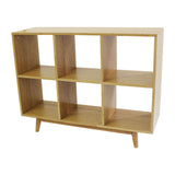 Compartment Open Shelf Unit 92cm - Bamboo Veneer