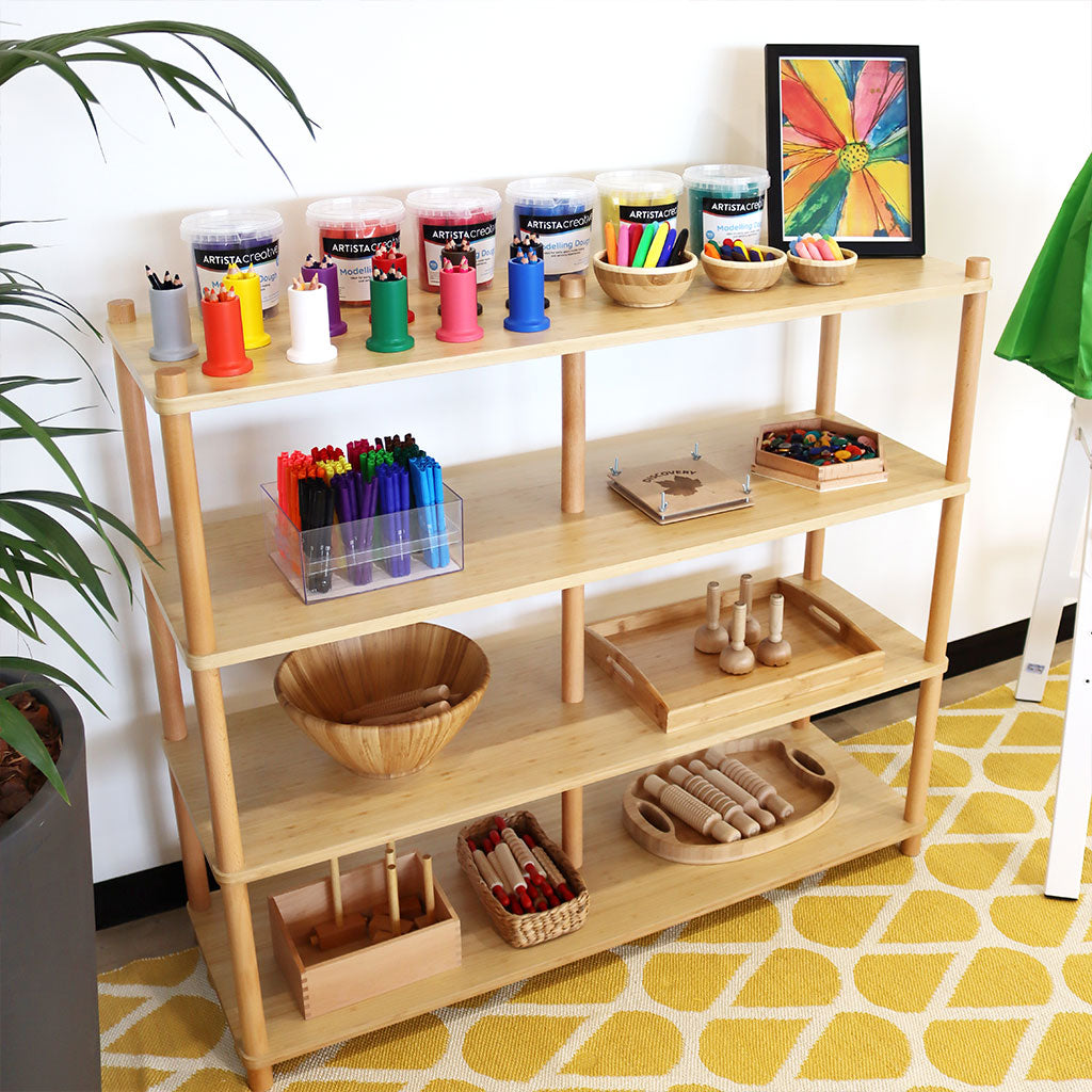 Open 4 Shelf Unit - Bamboo Veneer
