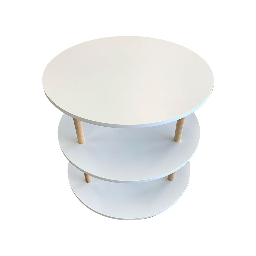 Round Open 3 Shelf Unit - White
