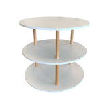 Round Open 3 Shelf Unit - White