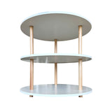 Round Open 3 Shelf Unit - White