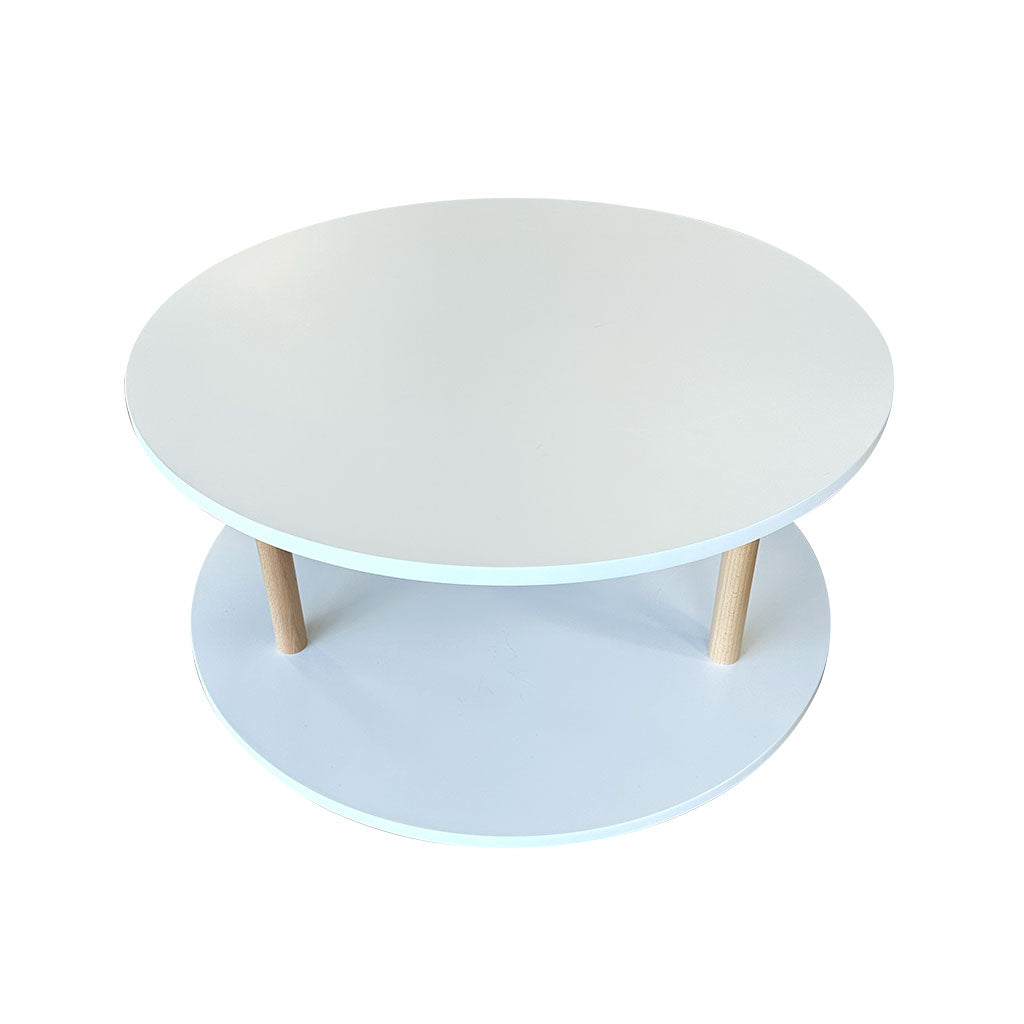 Round Open 2 Shelf Unit - White