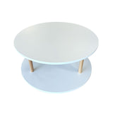 Round Open 2 Shelf Unit - White