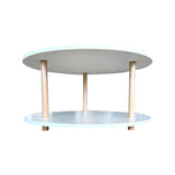 Round Open 2 Shelf Unit - White