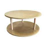 Round Open 2 Shelf Unit - Bamboo Veneer