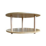 Round Open 2 Shelf Unit - Bamboo Veneer