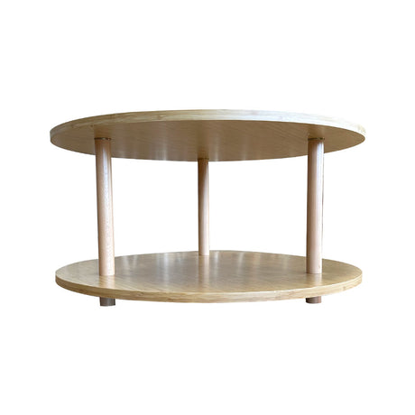Round Open 2 Shelf Unit - Bamboo Veneer