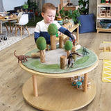 Round Open 2 Shelf Unit - Bamboo Veneer