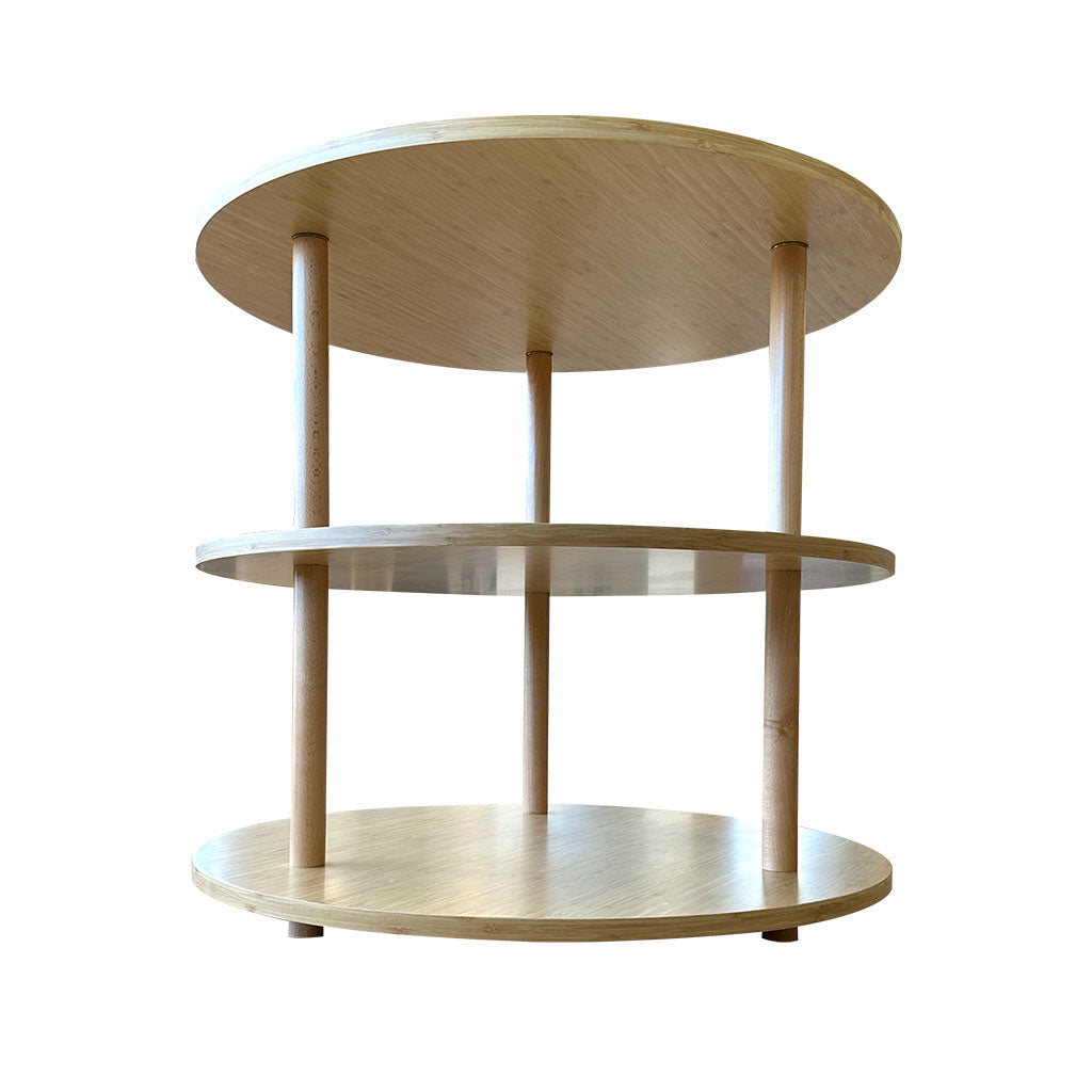 Round Open 3 Shelf Unit - Bamboo Veneer