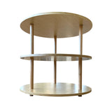 Round Open 3 Shelf Unit - Bamboo Veneer
