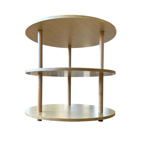 Round Open 3 Shelf Unit - Bamboo Veneer