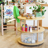 Round Open 3 Shelf Unit - Bamboo Veneer