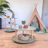 Round Open 3 Shelf Unit - Gum Leaf