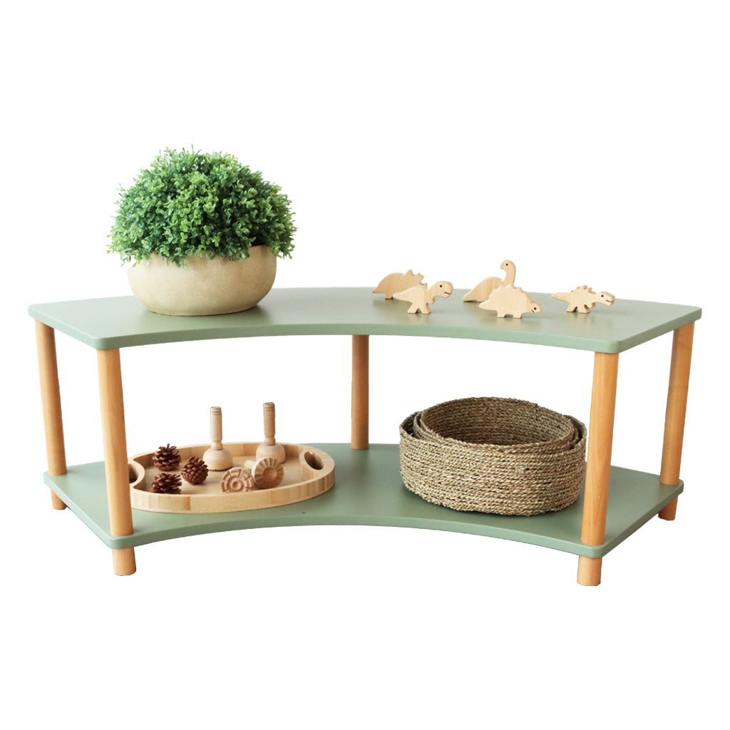 Curved Open 2 Shelf - Gum Leaf