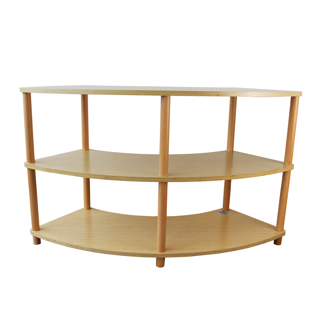 Curved Open 3 Shelf - Bamboo Veneer