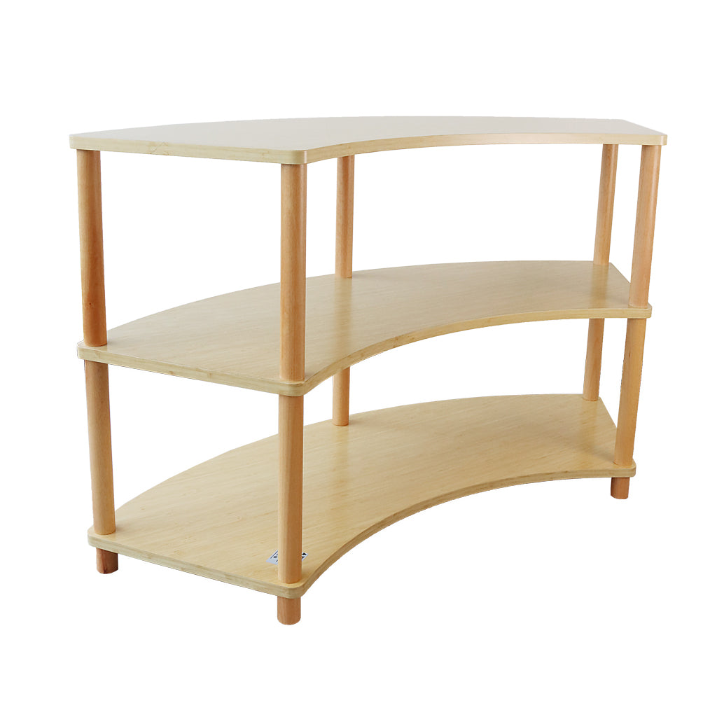 Curved Open 3 Shelf - Bamboo Veneer
