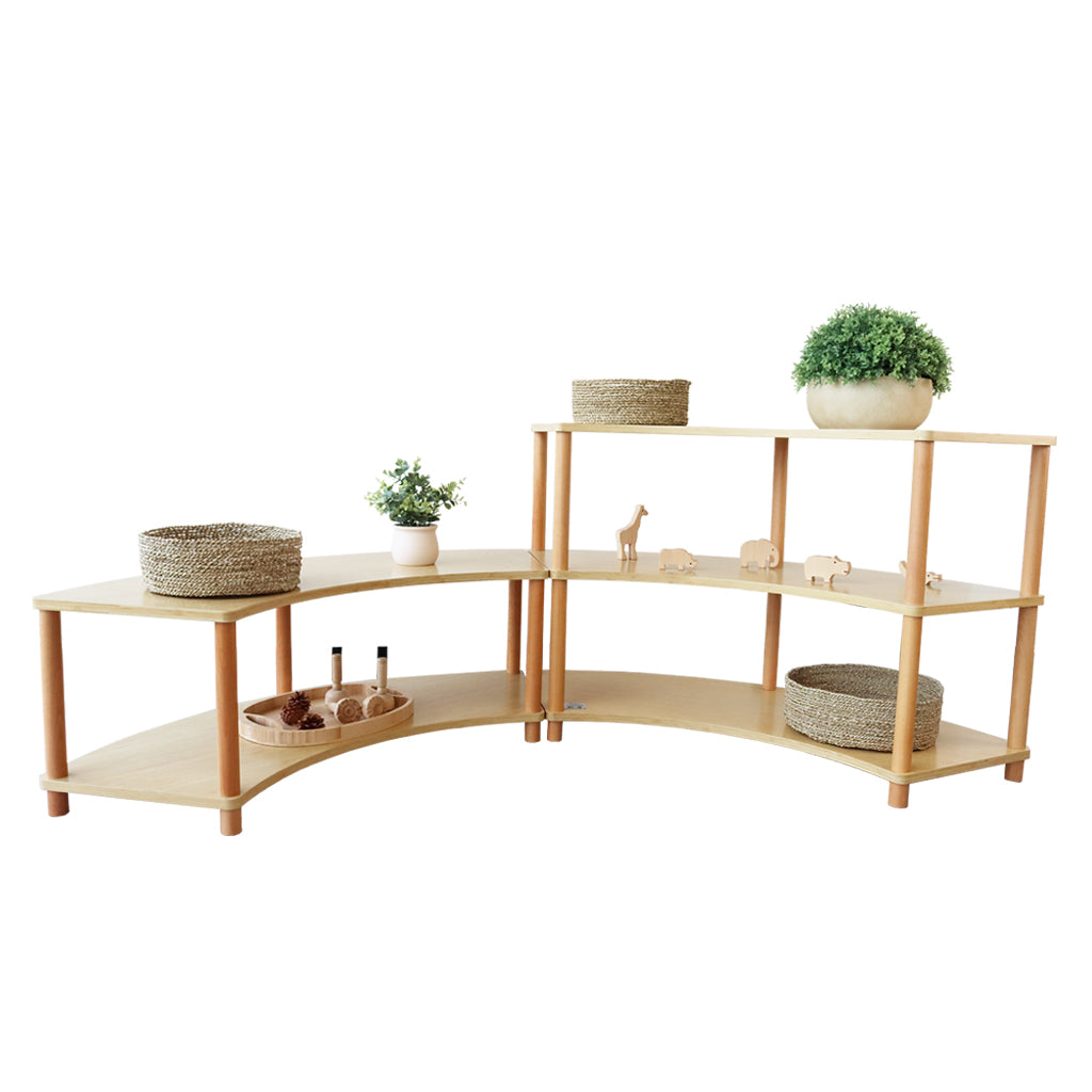 Curved Open 2 Shelf - Bamboo Veneer