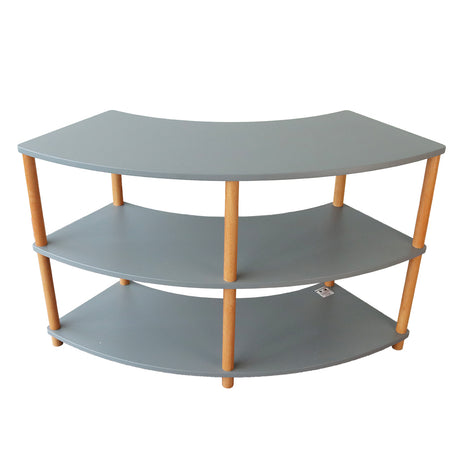 Curved Open 3 Shelf - Grey