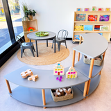 Curved Open 3 Shelf - Grey