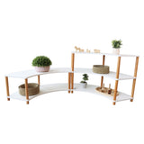 Curved Open 3 Shelf - White