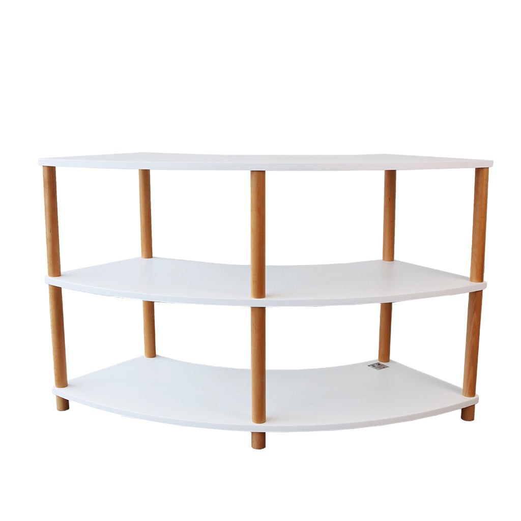 Curved Open 3 Shelf - White