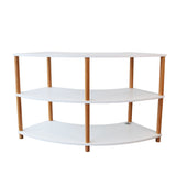 Curved Open 3 Shelf - White