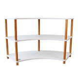Curved Open 3 Shelf - White