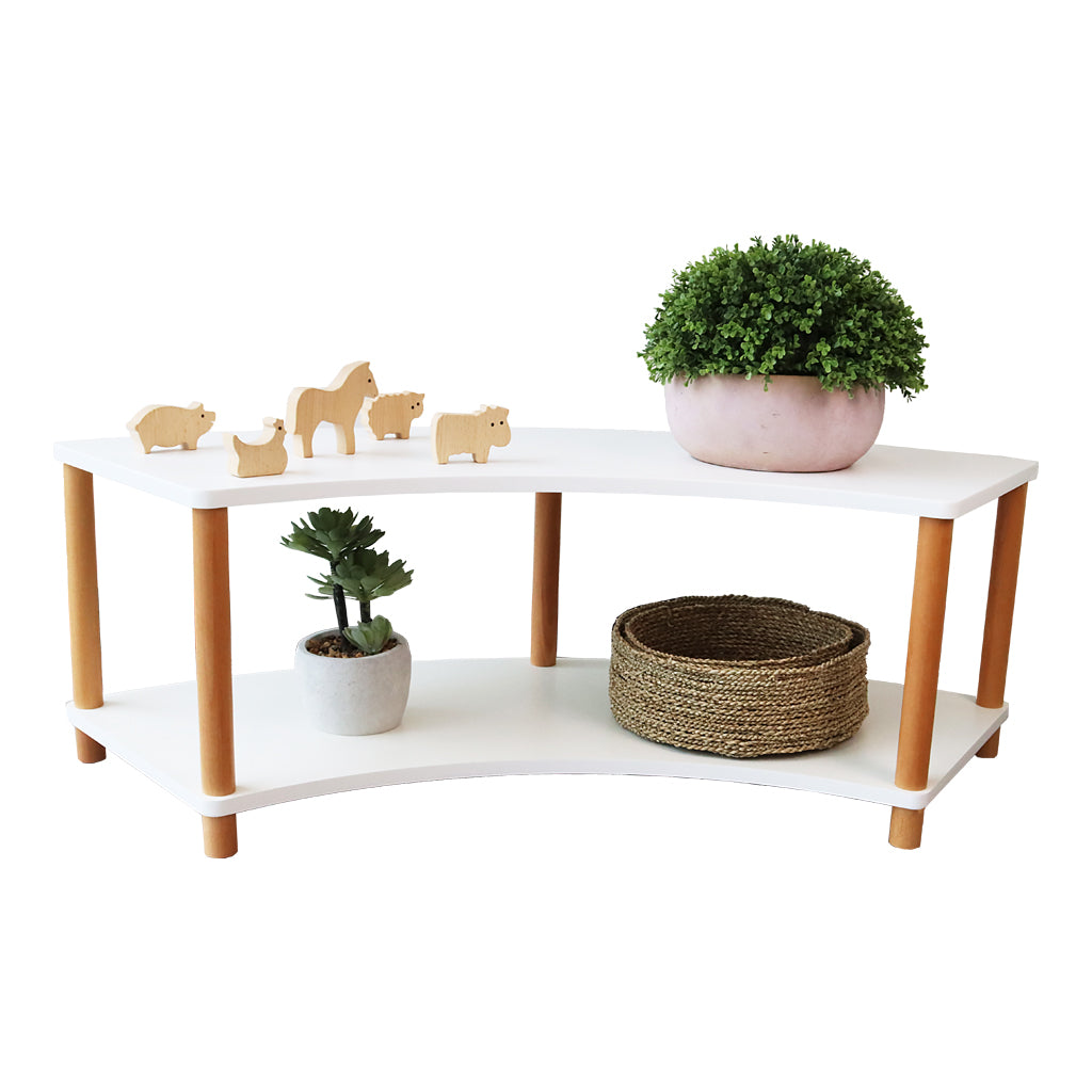 Curved Open 2 Shelf - White