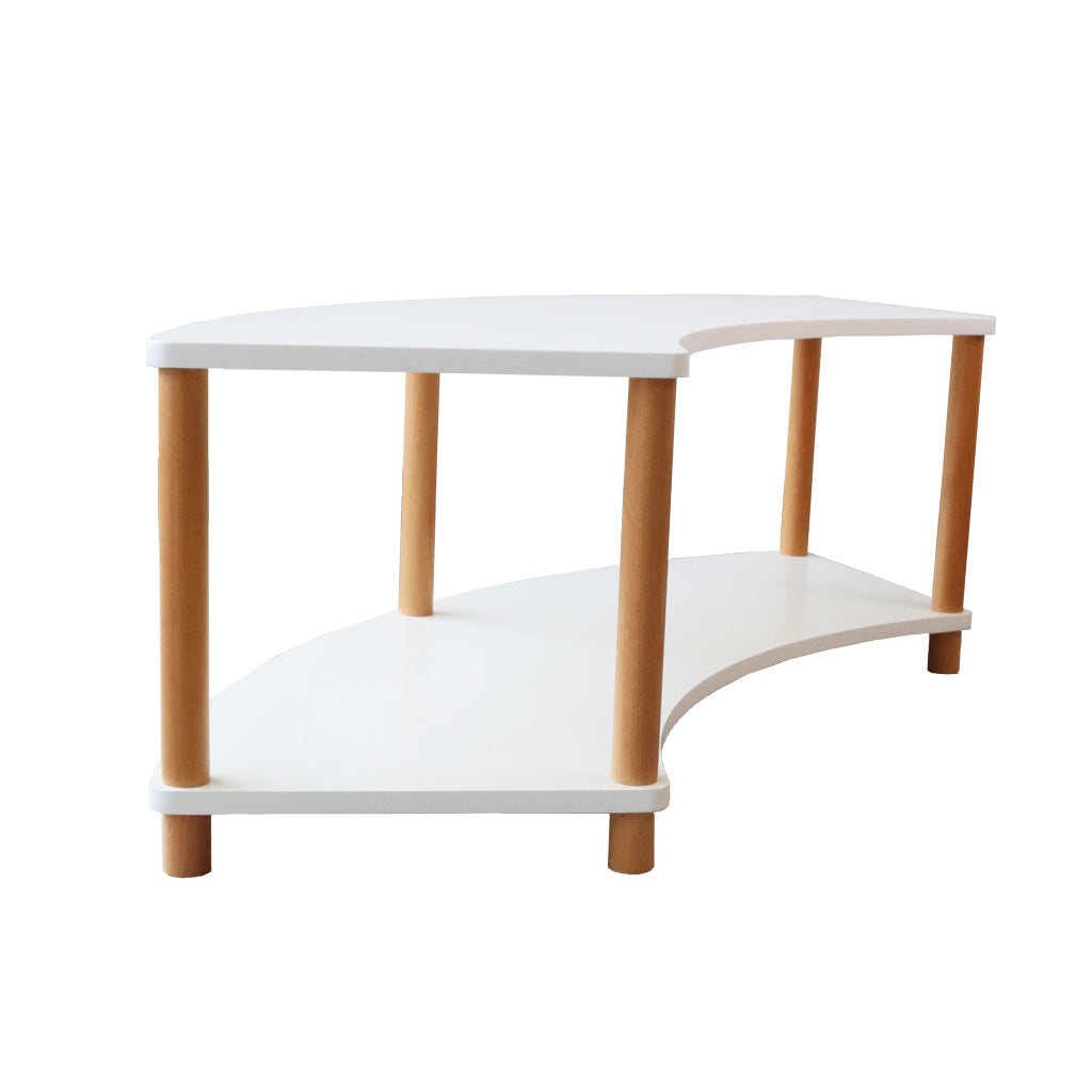 Curved Open 2 Shelf - White