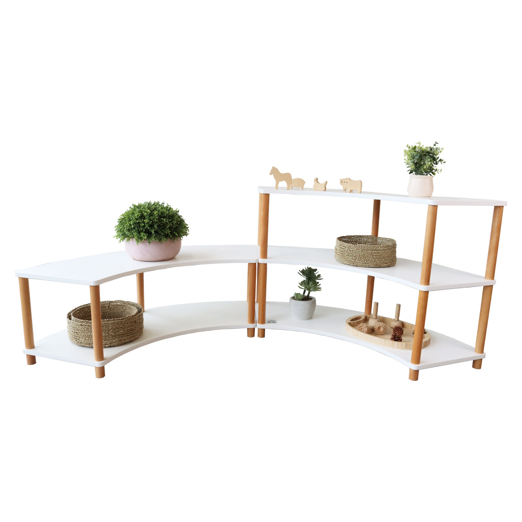 Curved Open 2 Shelf - White