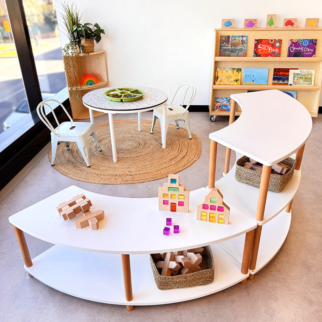 Curved Open 2 Shelf - White