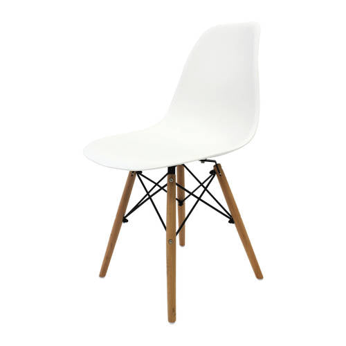 Adult Eames Chair White & Beech Legs - Set of 4 - Educating Kids