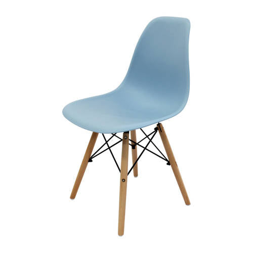 Adult Eames Chair Blue & Beech Legs - Set of 4 - Educating Kids